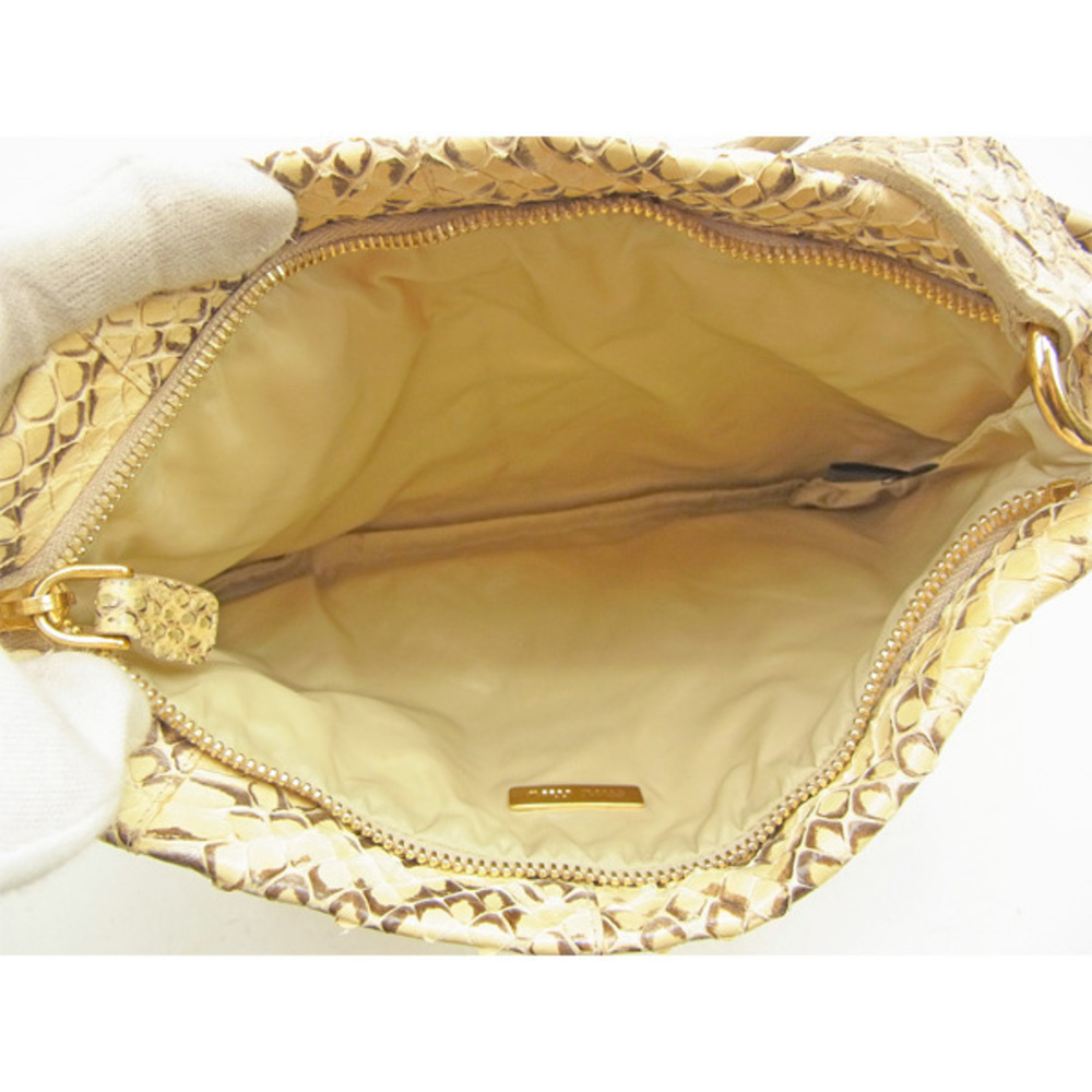 Miu Miu Shoulder Bag Back Pouch Python Beige X Br… - image 5